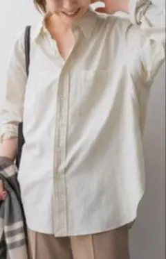 未使用　スピック＆スパン　オックススタンダードシャツ　長袖　ベージュ　コットン