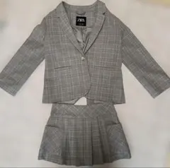ZARA フォーマルスーツ グレー系チェック