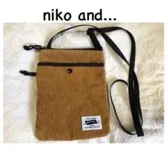ニコアンド　コーデュロイ　サコッシュ　キャメル　ブラウン　nikoand...