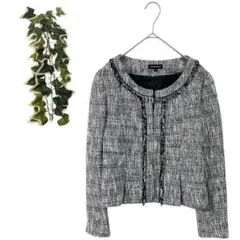 【S】 エスプリミュール ノーカラージャケット ツイード フリンジ セレモニー