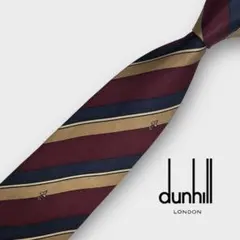 ◆やや細め◆dunhill ストライプ柄 高級ネクタイ ダンヒル mn274