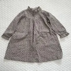 新品ワンピース 生成り 小花 100cm ダブルガーゼ　3、4歳