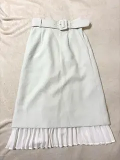 トランテアンソンドゥモード プリーツ切替 ひざ丈スカート 36（S相当） 未使用