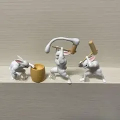 うさぎの餅つきんにく うさぎ 餅 筋肉 フィギュア カプセルトイ　3個セット