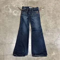 ブーツカットデニム・フレアデニム ダークブルー y2k グランジ