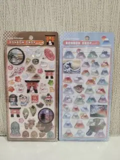 正規品！ボンボンドロップシール　和柄　故郷めぐり　富士山　2点セット