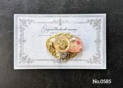 no.1840 レジン ヘアゴム ブローチ ポニーフック リボンさくらんぼ
