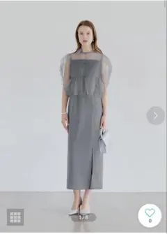 LEJA ペプラムスパンコールグリッターIラインドレス グレー M - メルカリ
