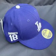 新品宅配便発送 MLBドジャース山本由伸投手サイン刺繍入りNEWERAキャップ青 新品☆MLB2025ドジャース山本由伸投手サイン刺繍入りニューエラ