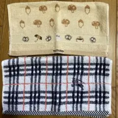 BURBERRYチェック柄　となりのトトロフェイスタオル2枚セット日本製