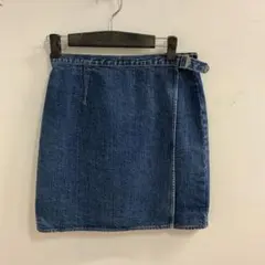Calvin Klein デニムミニスカート サイドベルト付き巻きスカートのサムネイル