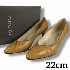 美品 GUCCI グッチ オーストリッチ パンプス ヒール レザー ビンテージのサムネイル