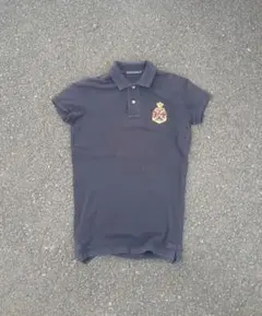 RALPH LAUREN 短丈 ポロシャツ 半袖 ネイビー