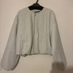 ZARA グレー バルーンスリーブ ジャケット