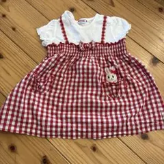 MIKIHOUSE 赤白チェックのワンピース