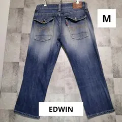 EDWIN BTL570 Мサイズ　レインボーステッチ　クロップドデニムのサムネイル