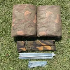 【希少】ハンガリー軍幕⑤　２枚　ポール・ペグセット　迷彩　ハリケーンカモのサムネイル