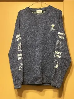 PEANUTSスヌーピー 可愛いニットセーター薄いネイビーLLサイズ★(•"●)