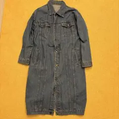 ロング丈デニムジャケット インディゴブルー