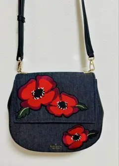 【再値下げ！美品】ケイトスペードニューヨーク バッグ ショルダー デニム 花柄のサムネイル