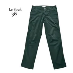 LeSoukストレートパンツ38Mダークグレーストレッチ美脚通勤のサムネイル
