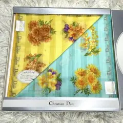 【未使用】 ディオール　スカーフ　ハンカチ　セット　総柄　絵画風　即発送