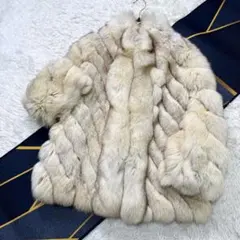 SAGA FURS♦︎カシミヤ100% ブルーフォックス ポンチョ リアルファー