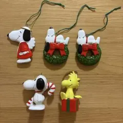 希少 ヴィンテージ スヌーピー クリスマスオーナメント 5個セット