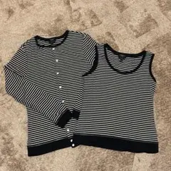 Talbots タルボッツ ボーダーカーディガンタンクトップセットのサムネイル