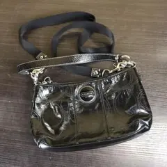 COACH コーチ　メタリックレザー　サコッシュ　ショルダーバッグ　2way