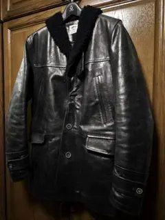 EMMETI 襟ムートン　ギャングコート　ブラック　サイズ46 ※ダメージ有