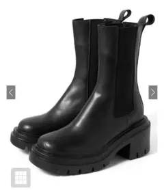 黒 サイドゴアブーツ 高ヒール