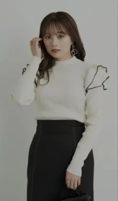 earth music & ecology　2wayフリルニットプルオーバー