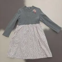 familiar 花柄刺繍 長袖ワンピース 120