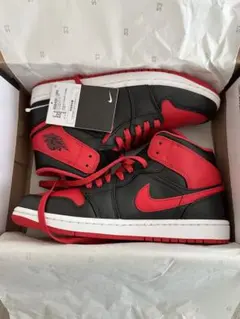 【新品未使用】NIKE 26.0cm AIR JORDAN 1 MID 黒赤