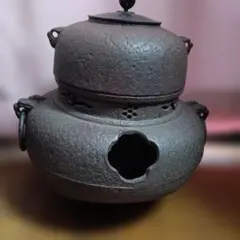 ♪茶釜 鬼面風炉 鉄製♪ - メルカリ
