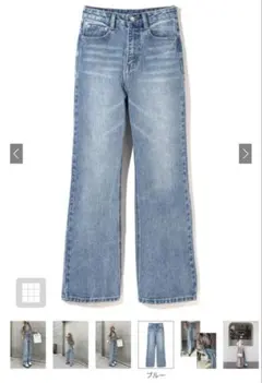 GRL ワイドセミフレアデニムパンツ cu136 Sサイズ