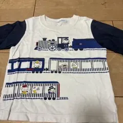 電車プリント長袖カットソー 100cm