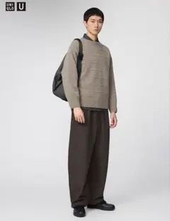 UniqloU ブラッシュドスウェットパンツ　ブラウン　Lサイズ