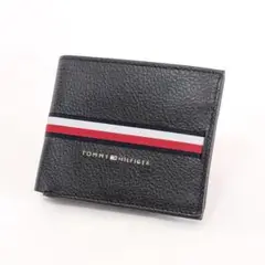 Tommy Hilfiger 折財布 コンパクト シンプル 黒 ブラック レザー
