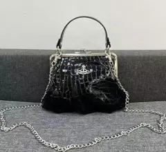 Vivienne Westwood 黒 クロコダイル風ショルダーバッグ