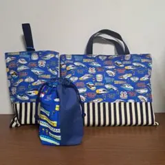 電車 新幹線 上履き入れ レッスンバッグ シューズ入れ 手提げかばん 入園入学