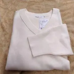 バイパチVネックニットプルオーバー★M★ホワイト