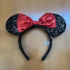 【美品】ディズニー ミニー スパンコールカチューシャ