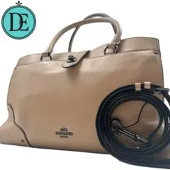【良品】COACH ハンドバッグ 2way マーサ サッチェル レザー ベージュ