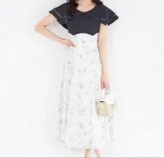 toccoビックカラーバックレースアップドッキングワンピース