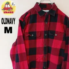 USA古着 OLDNAVY ネルシャツ　M レッド　ブラック　チェック