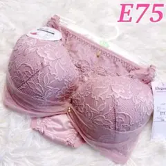 ブラショーツセット♥️E75/L♥️脇高 総レース 上品 ピンク 251100Y