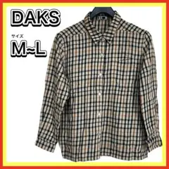 ✨M〜Ｌ・11R✨DAKS ダックス チェック柄 長袖 シャツ トップス ネル