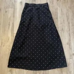 GLOBAL WORK ドット柄 ロングスカート L